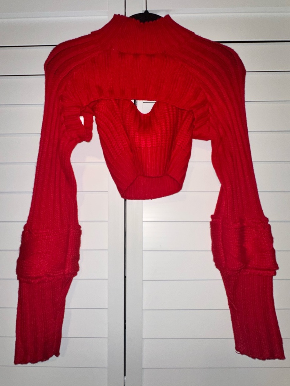 Red Knit Bolero Shrug - Picture 2 of 6